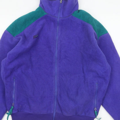 Columbia Mens L Purple Teal 90s Fleece Full Zip Outdoor Jacket
