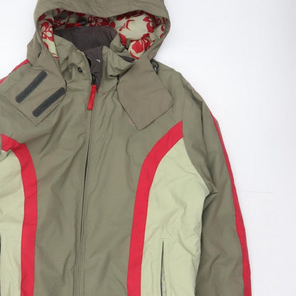 Roxy Women’s Green Red Size 16 Hooded Waterproof Ski Jacket