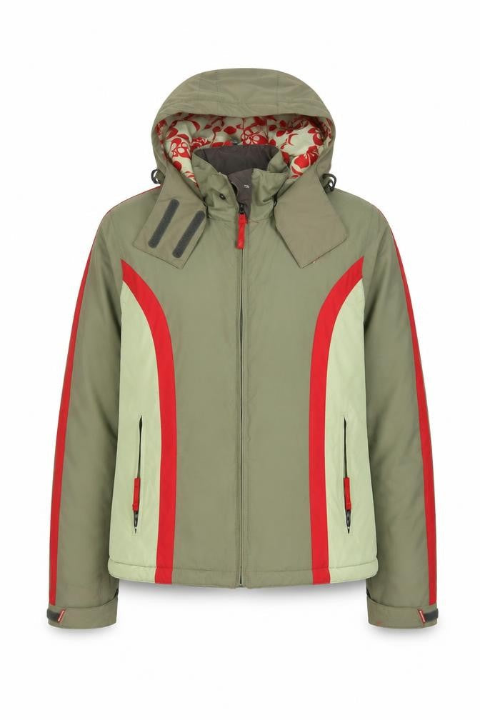 Roxy Women’s Green Red Size 16 Hooded Waterproof Ski Jacket