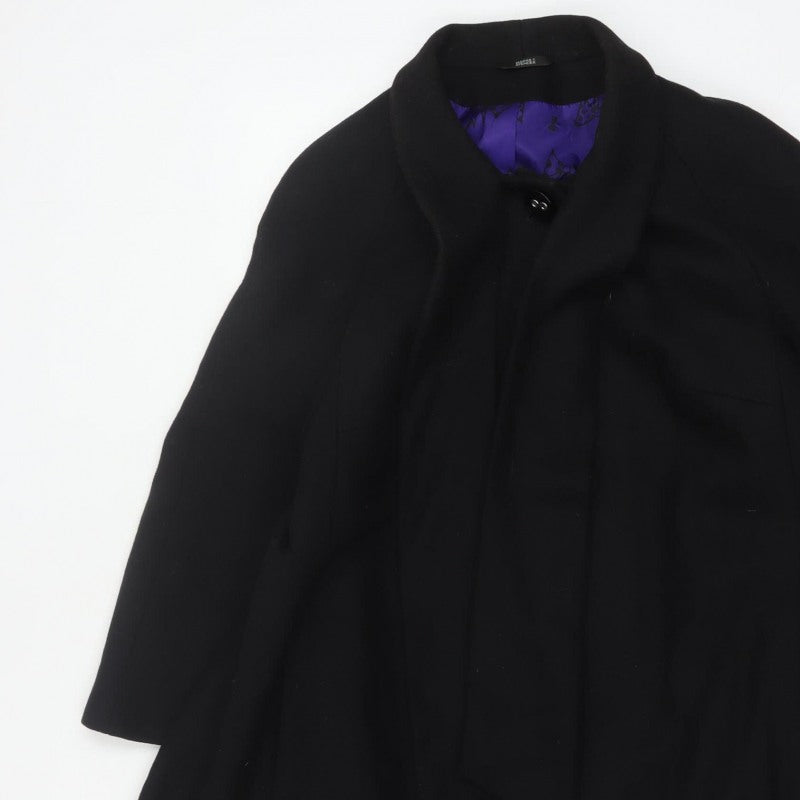 Marks & Spencer Women’s Black UK 16 Wool Blend Long Overcoat