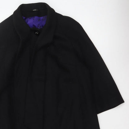 Marks & Spencer Women’s Black UK 16 Wool Blend Long Overcoat