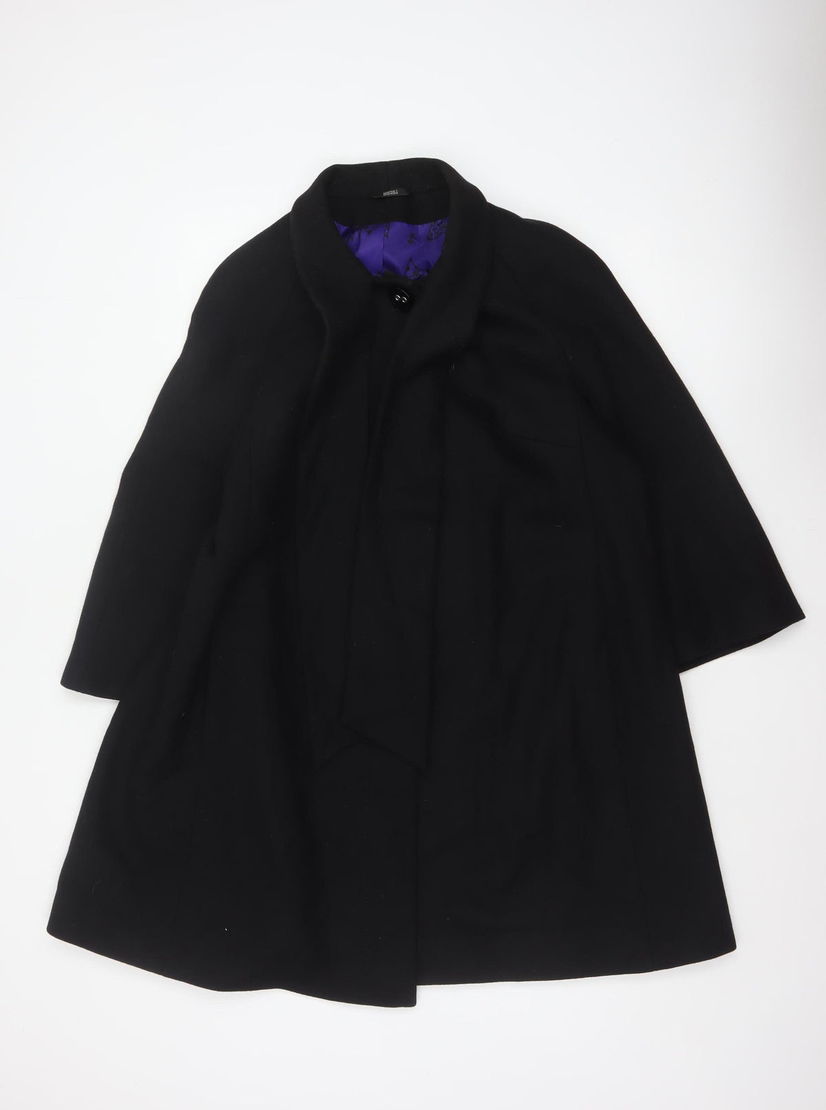 Marks & Spencer Women’s Black UK 16 Wool Blend Long Overcoat