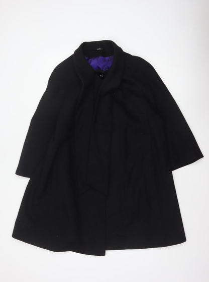 Marks & Spencer Women’s Black UK 16 Wool Blend Long Overcoat