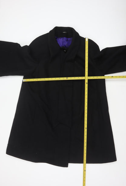 Marks & Spencer Women’s Black UK 16 Wool Blend Long Overcoat