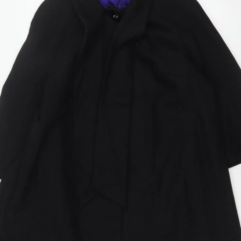 Marks & Spencer Women’s Black UK 16 Wool Blend Long Overcoat