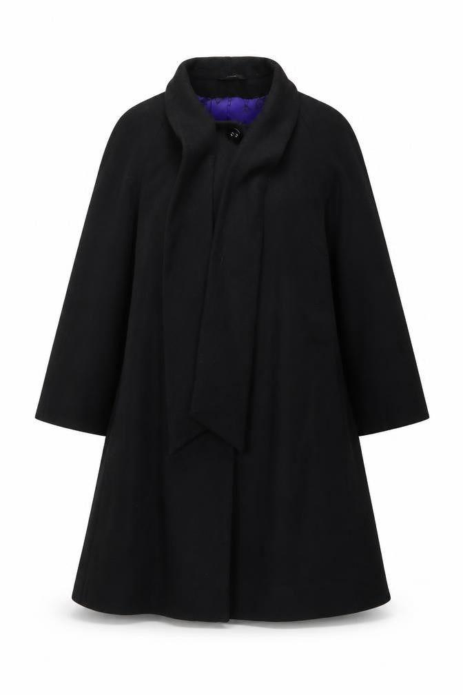 Marks & Spencer Women’s Black UK 16 Wool Blend Long Overcoat