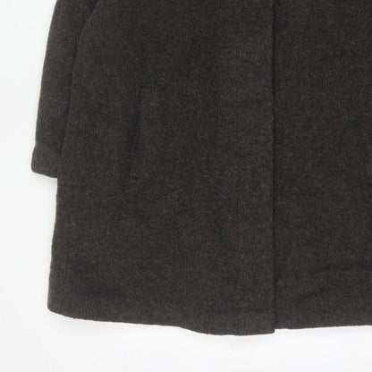 Berkertex Women Grey UK 16 Wool Mohair Long Overcoat Buttoned