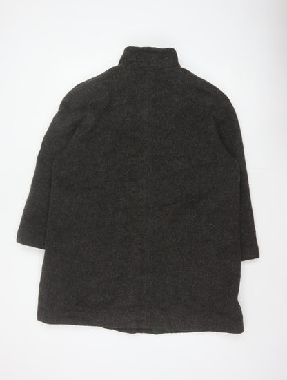 Berkertex Women Grey UK 16 Wool Mohair Long Overcoat Buttoned