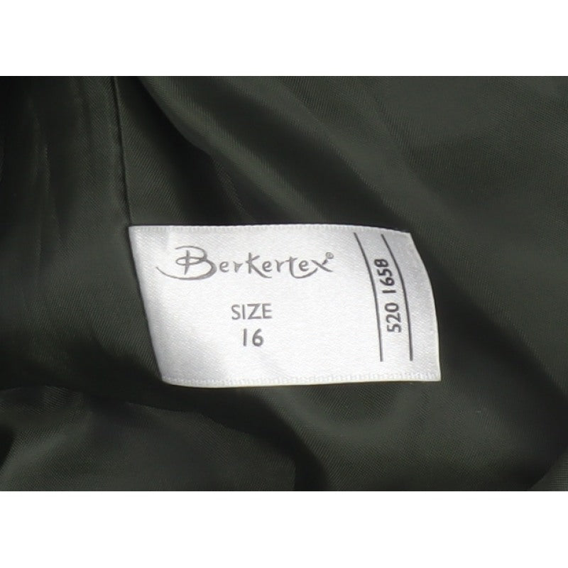 Berkertex Women Grey UK 16 Wool Mohair Long Overcoat Buttoned