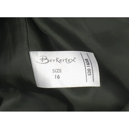 Berkertex Women Grey UK 16 Wool Mohair Long Overcoat Buttoned