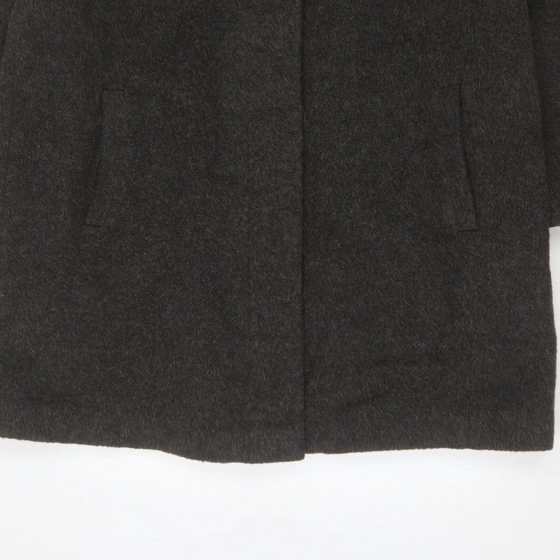 Berkertex Women Grey UK 16 Wool Mohair Long Overcoat Buttoned