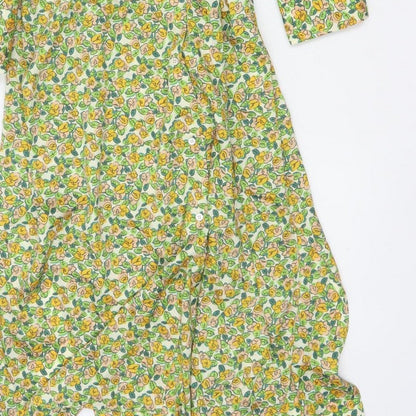 Zara Women Multicoloured Floral Long Shirt Dress 2XL Ruffle Collar