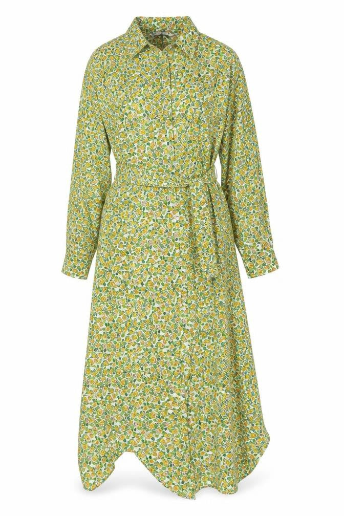 Zara Women Multicoloured Floral Long Shirt Dress 2XL Ruffle Collar