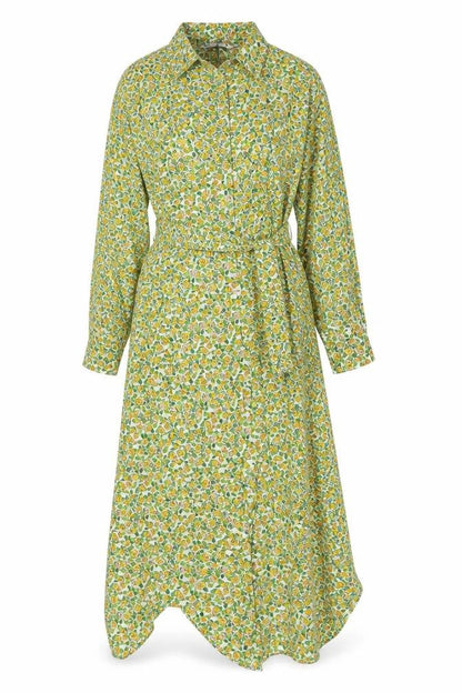 Zara Women Multicoloured Floral Long Shirt Dress 2XL Ruffle Collar
