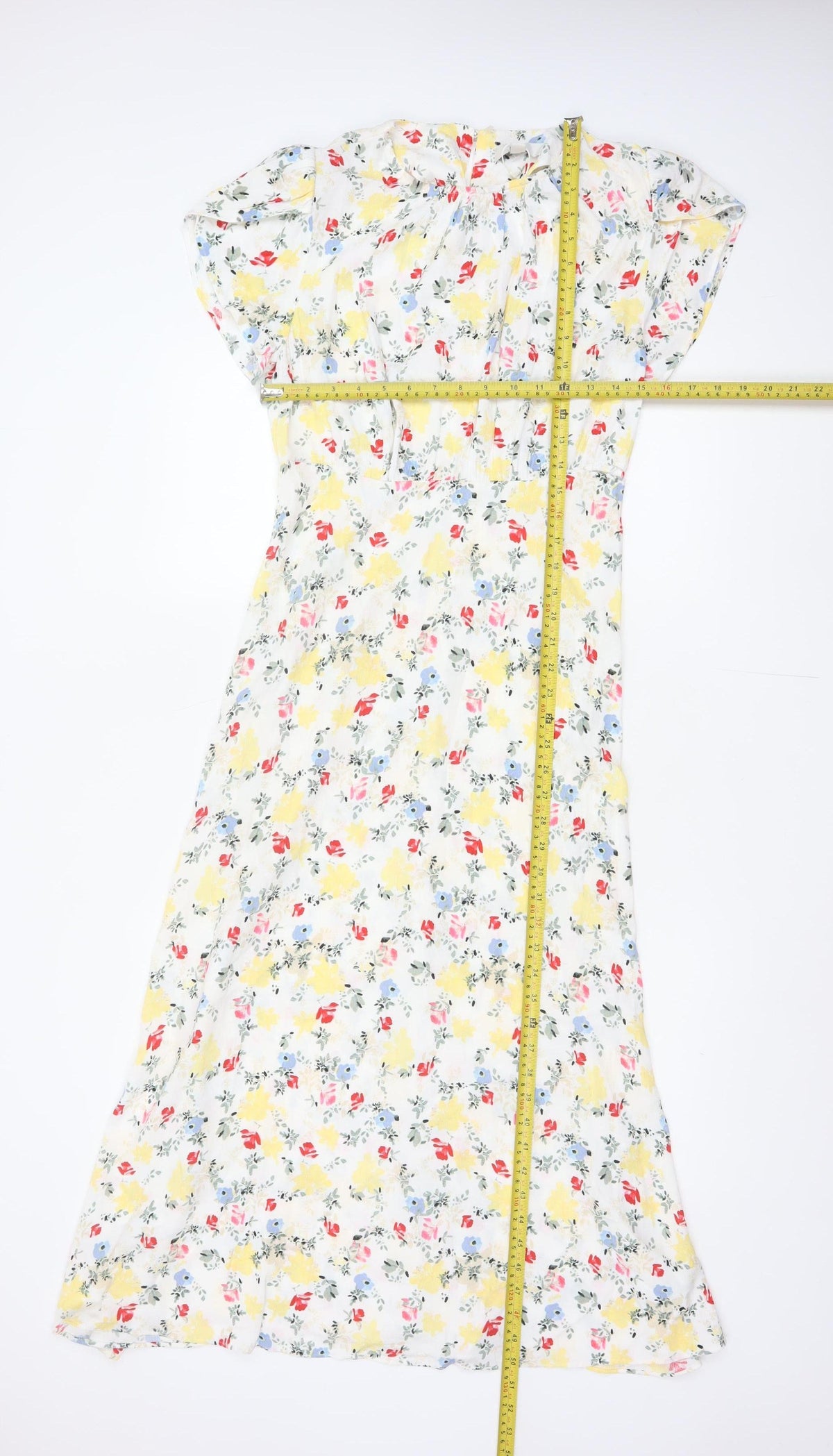 M&S Women Multicoloured Floral Fit & Flare Midi Dress Size 10 Petite