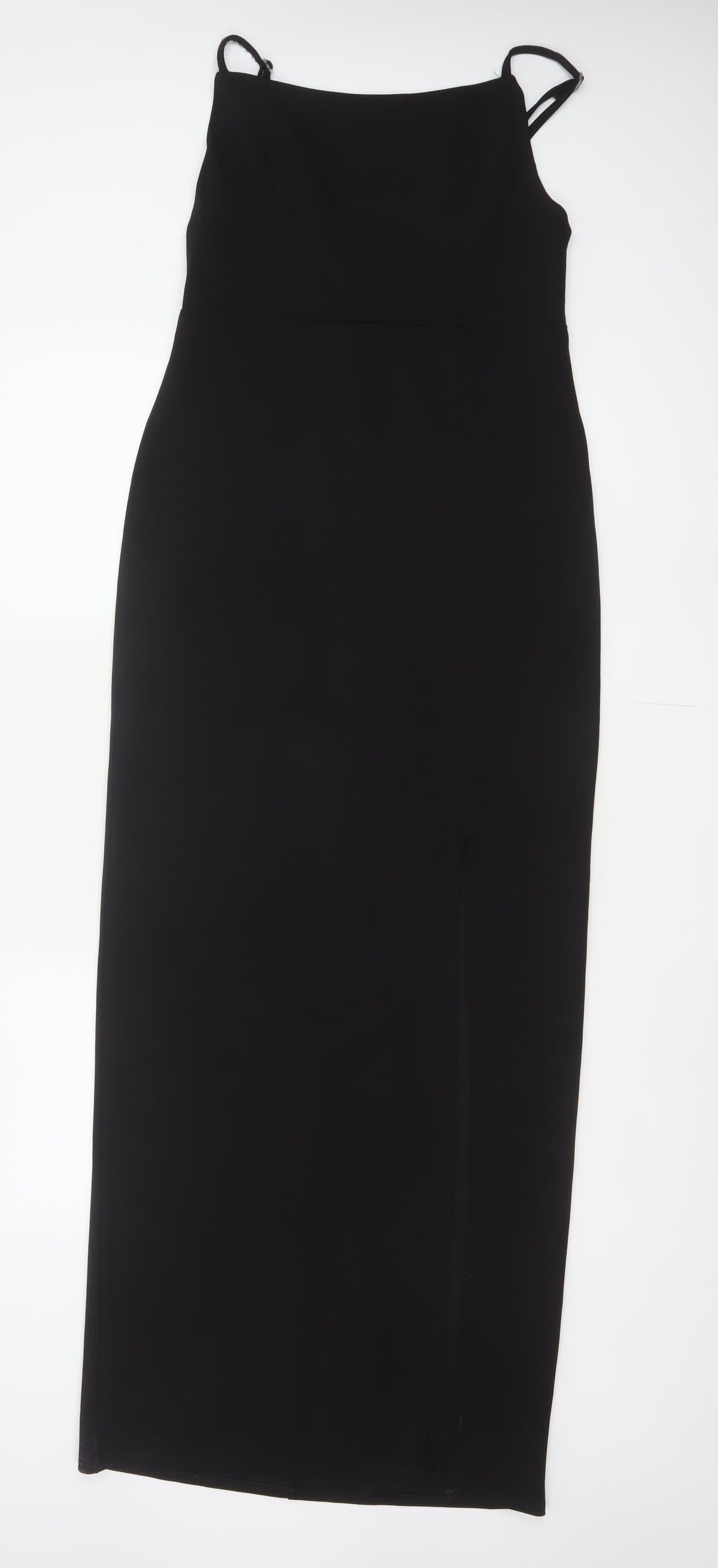 Club L London Women Black UK 12 Bodycon Long Strappy Evening Maxi Dress