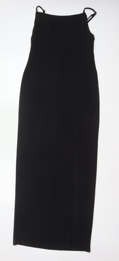Club L London Women Black UK 12 Bodycon Long Strappy Evening Maxi Dress