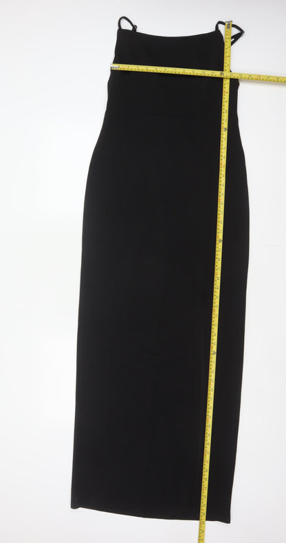 Club L London Women Black UK 12 Bodycon Long Strappy Evening Maxi Dress