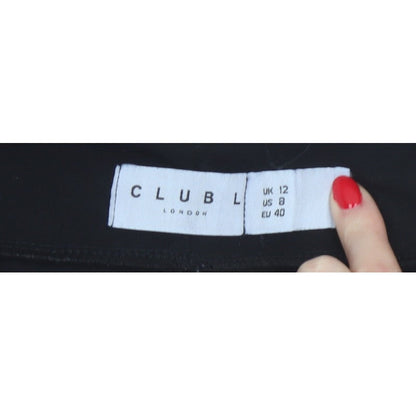 Club L London Women Black UK 12 Bodycon Long Strappy Evening Maxi Dress