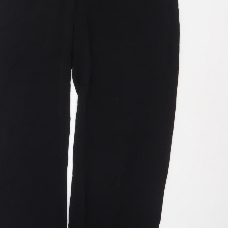 & Other Stories Women Black UK 10 Wide-Leg V-Neck Short Sleeve Jumpsuit