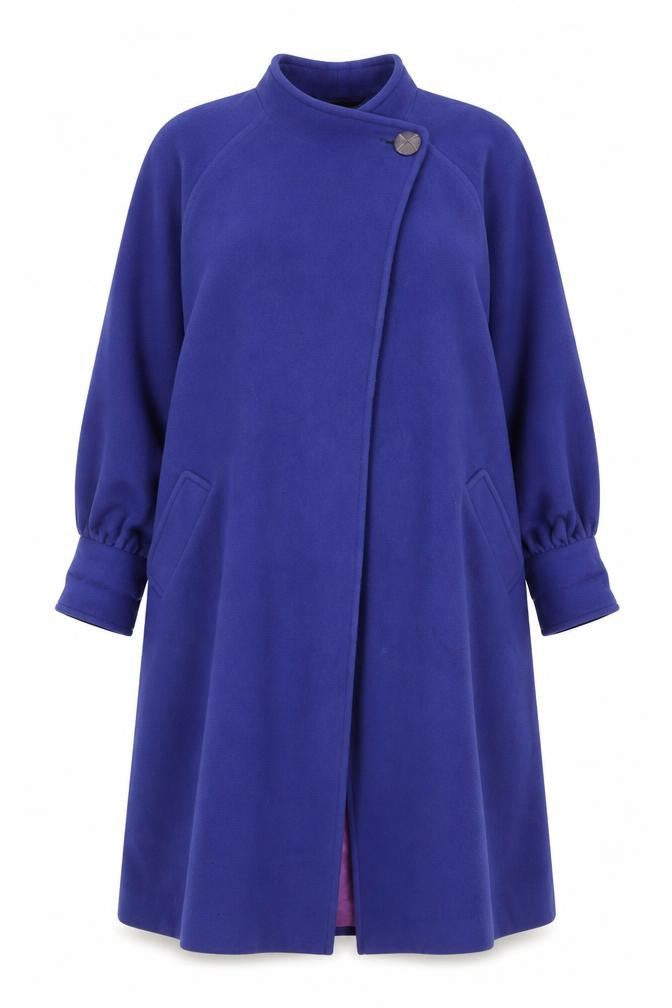 Lampert London Women’s Purple UK 12 Wool Cashmere Long Overcoat
