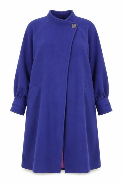 Lampert London Women’s Purple UK 12 Wool Cashmere Long Overcoat