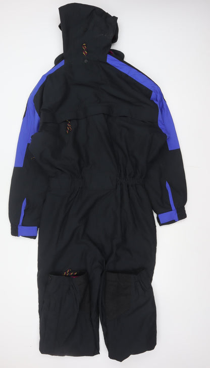 Slalom Sports Women’s UK 12 Black Purple Hooded Ski Coverall 90s