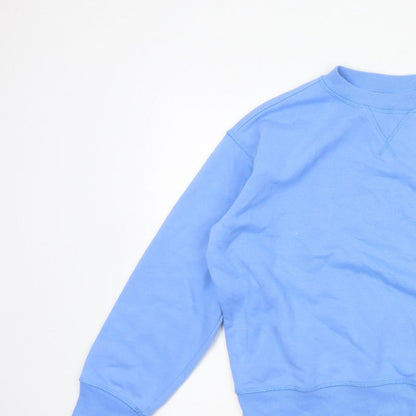 H&M Women Blue XS Pullover Sweatshirt Mon Chérie Paris Crew Neck