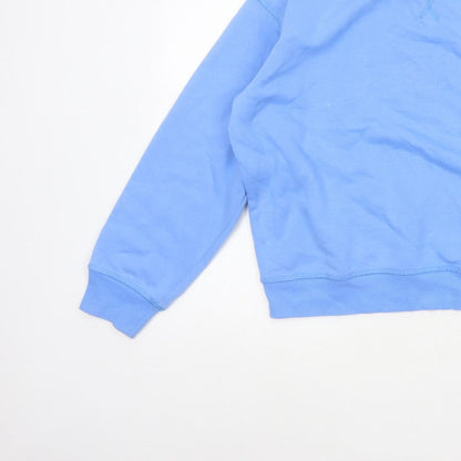 H&M Women Blue XS Pullover Sweatshirt Mon Chérie Paris Crew Neck