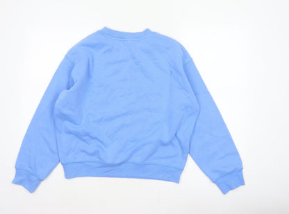 H&M Women Blue XS Pullover Sweatshirt Mon Chérie Paris Crew Neck