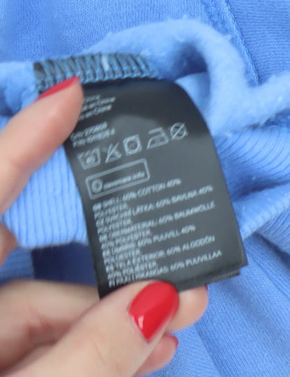 H&M Women Blue XS Pullover Sweatshirt Mon Chérie Paris Crew Neck
