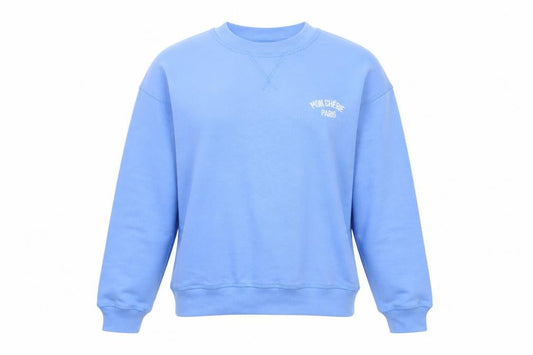 H&M Women Blue XS Pullover Sweatshirt Mon Chérie Paris Crew Neck