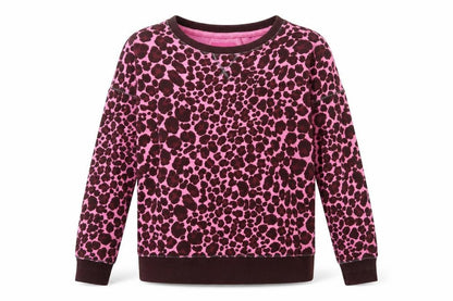 Next Women Pink Leopard Print Cotton Sweatshirt Small Pullover