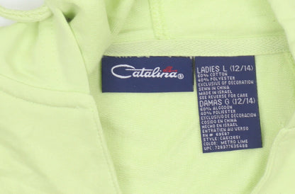 Catalina Women Green Size 14 Pullover Hoodie Drawstring Pockets