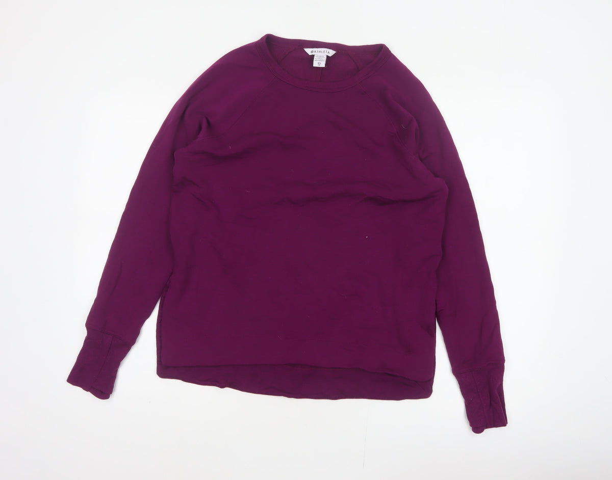 Athleta Women’s Purple XS Basic Crew Neck Raglan Long Sleeve Sweatshirt