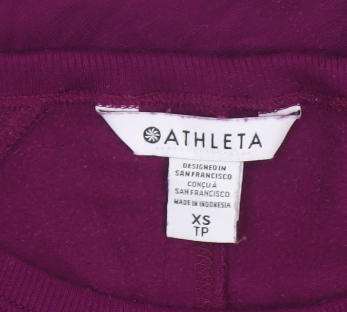 Athleta Women’s Purple XS Basic Crew Neck Raglan Long Sleeve Sweatshirt