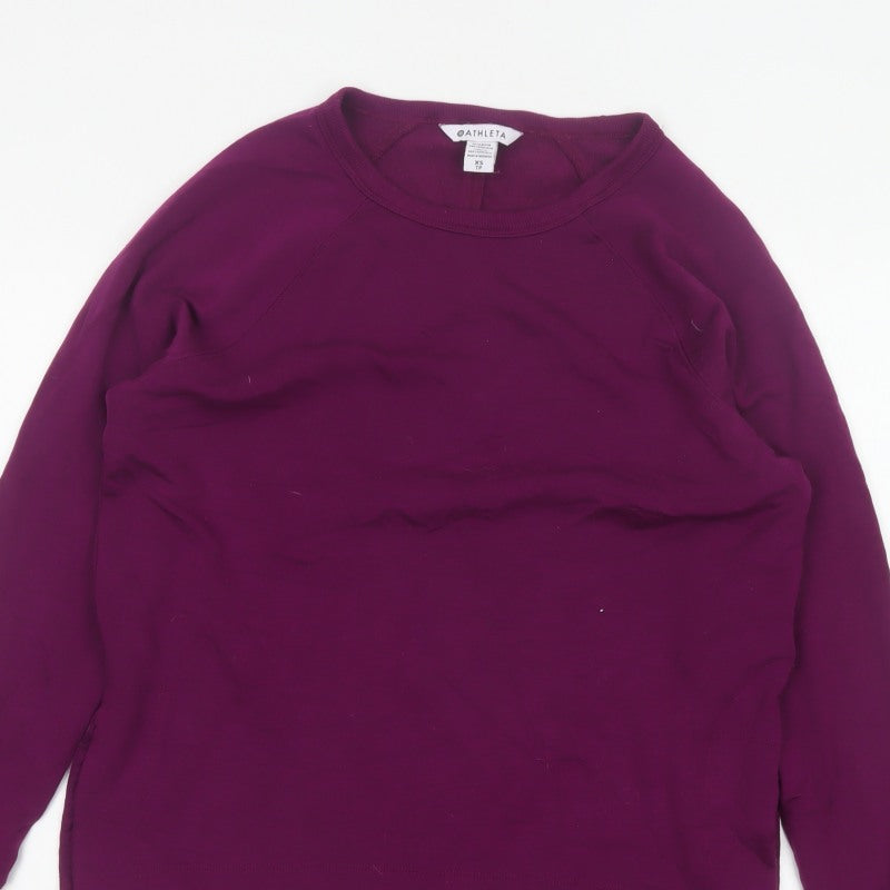Athleta Women’s Purple XS Basic Crew Neck Raglan Long Sleeve Sweatshirt