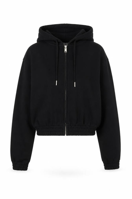 H&M Divided Women’s Black XS Full Zip Hooded Cropped Hoodie