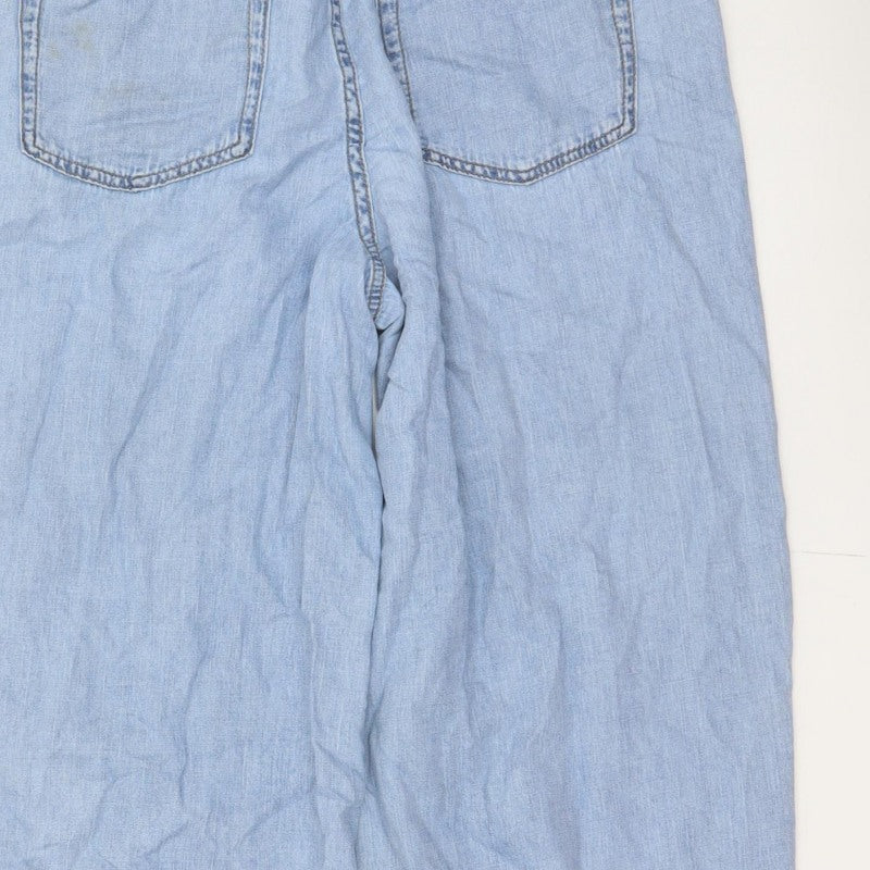 Per Una Denim Women’s Blue UK 10 Regular Wide Leg Trousers