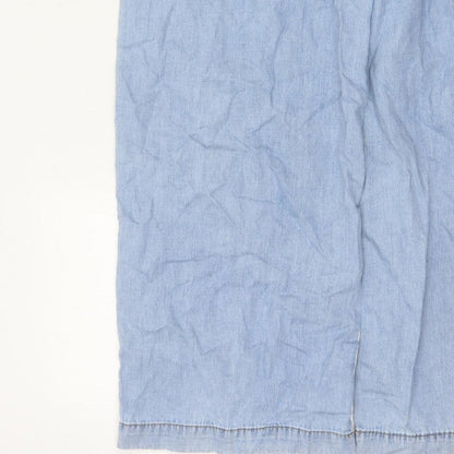 Per Una Denim Women’s Blue UK 10 Regular Wide Leg Trousers