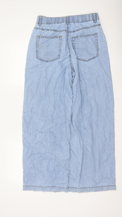 Per Una Denim Women’s Blue UK 10 Regular Wide Leg Trousers