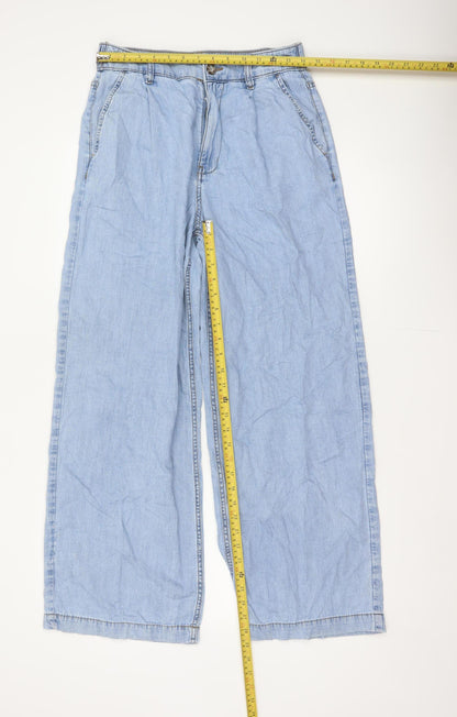 Per Una Denim Women’s Blue UK 10 Regular Wide Leg Trousers