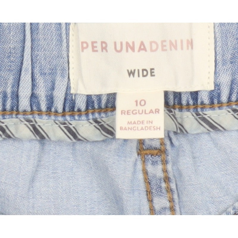 Per Una Denim Women’s Blue UK 10 Regular Wide Leg Trousers