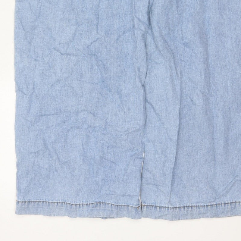 Per Una Denim Women’s Blue UK 10 Regular Wide Leg Trousers