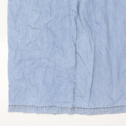 Per Una Denim Women’s Blue UK 10 Regular Wide Leg Trousers