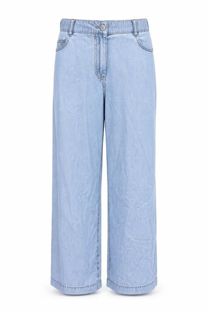 Per Una Denim Women’s Blue UK 10 Regular Wide Leg Trousers