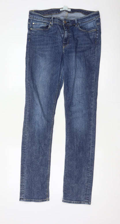 L.O.G.G. Men’s Blue W30 Slim Straight Medium Wash Stretch Jeans