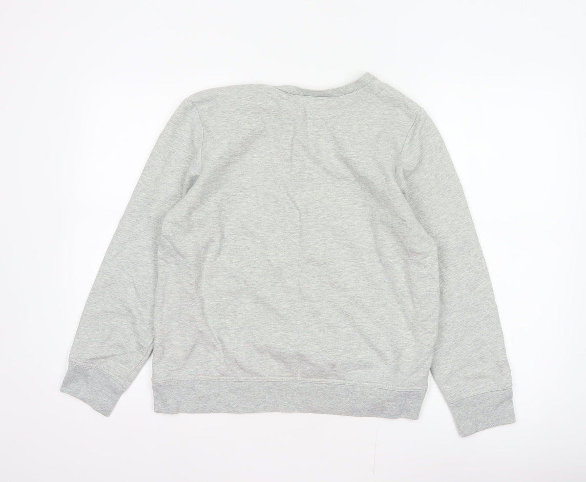 Gap Womens Grey S Pullover Sweatshirt Silver Logo Crew Neck