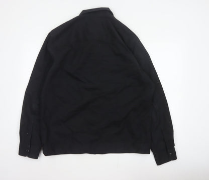 Only & Sons Men’s Black L Cotton Button Up Overshirt Basic Jacket