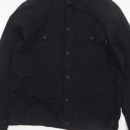 Only & Sons Men’s Black L Cotton Button Up Overshirt Basic Jacket